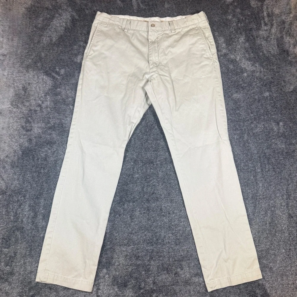 Polo Ralph Lauren Slim Fit Chino Pants Mens 36x32 Khaki Tan Cotton Trousers